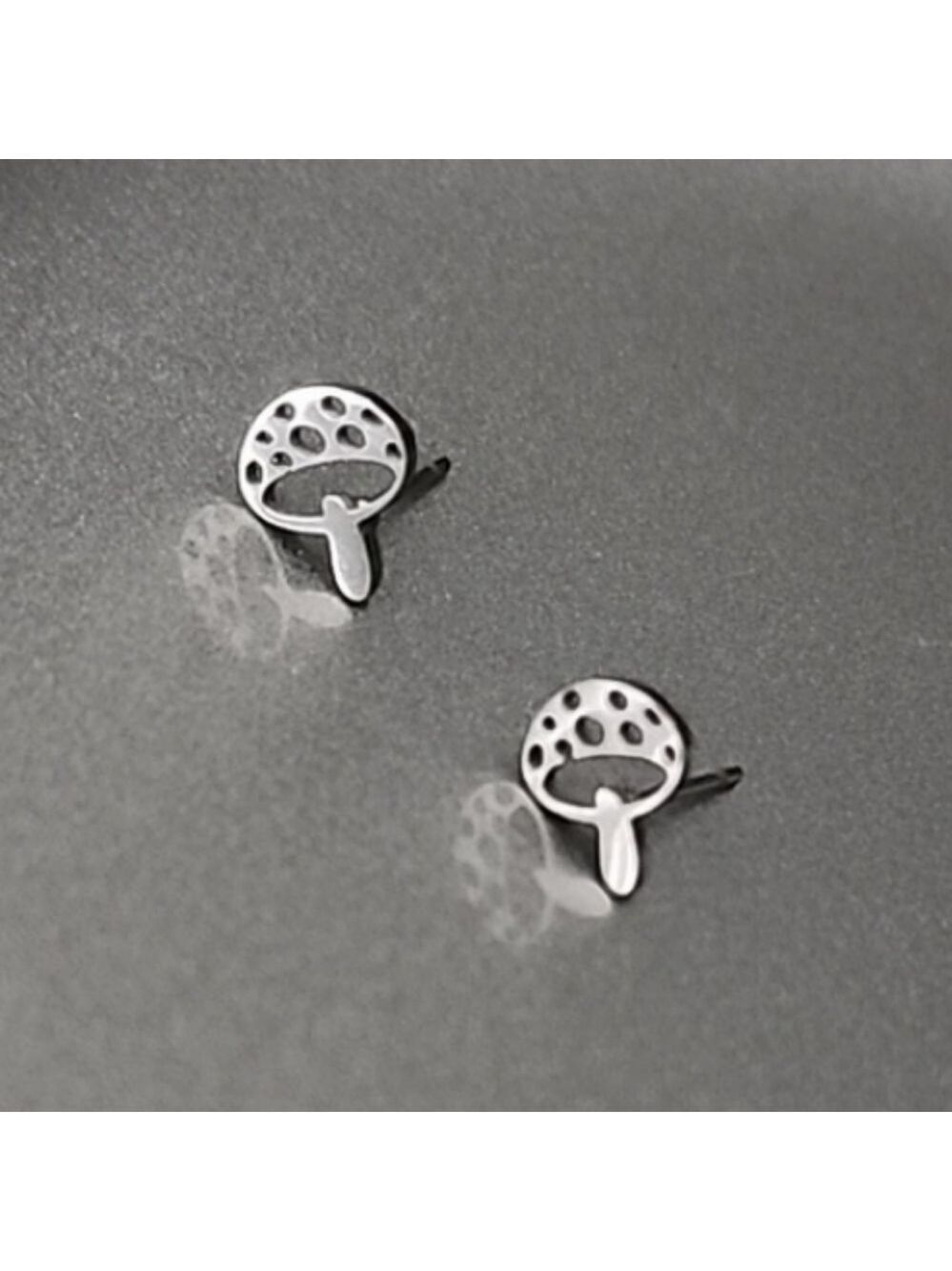 FAIRY GARDEN MUSHROOM STAINLESS STEEL STUD EARRINGS